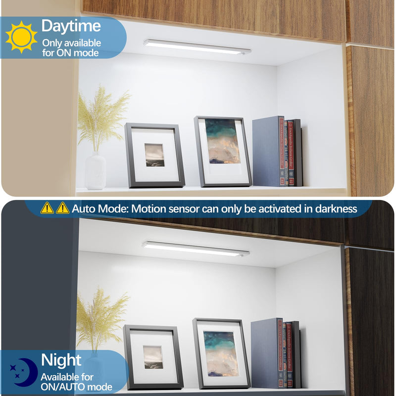 51-LED Motion Sensor Under Cabinet Light, 12-inch Magnetic Rechargeable Under Counter Closet Lights, Wireless Night Light Bar, 3-Pack, Cool White 12 inch
