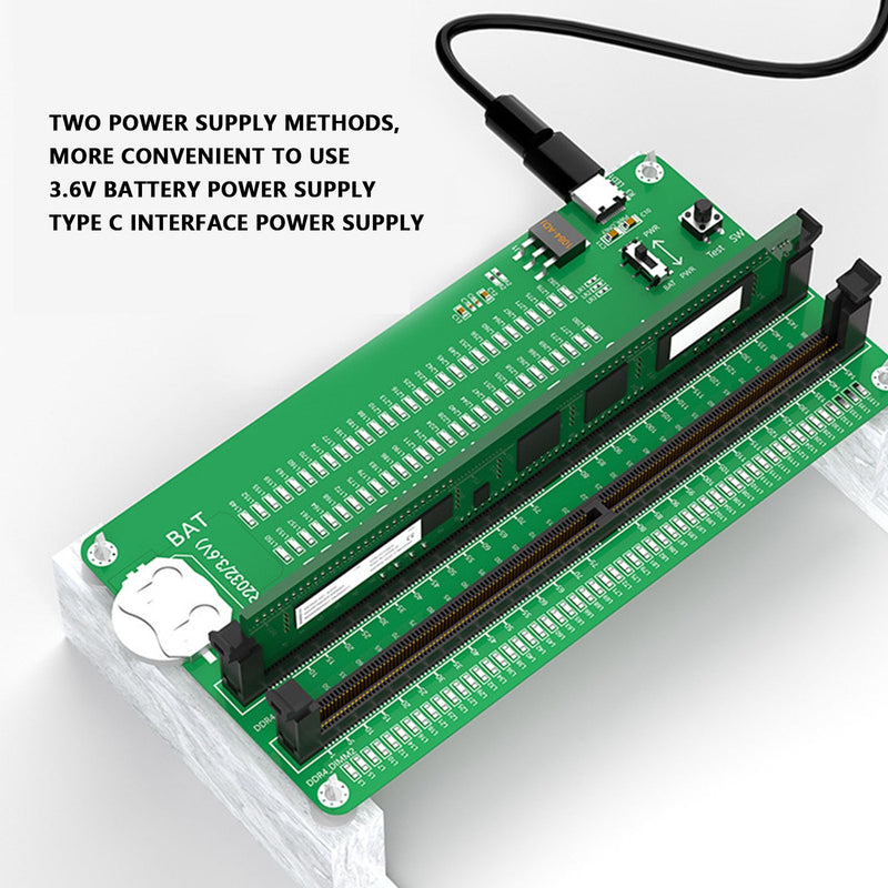 DDR4 Memory Tester, DDR4 Tester Card with LED Light, for Fixing Desktop and Server Computers Green DDR4