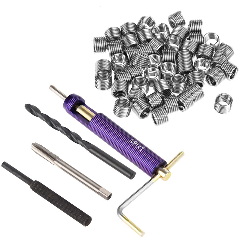 Thread Repair Tool, 54pcs M6 Stainless Steel Wire Thread Insert Combination Tool Set, Thread Repair Kit Helical Coil, Metric Inserts Kits