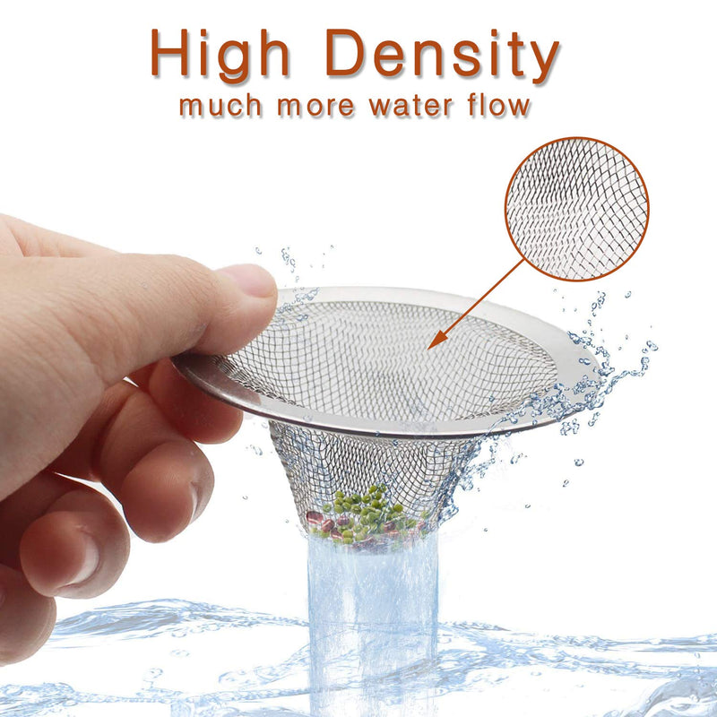 2pcs Heavy Duty Stainless Steel Slop Basket Filter Trap, 2.75" Top / 1" Mesh Metal Sink Strainer, Perfect for Kitchen Sink/Bathroom Bathtub Wash Basin Floor Drain Balcony Drain Hole, Utility… 2.75"