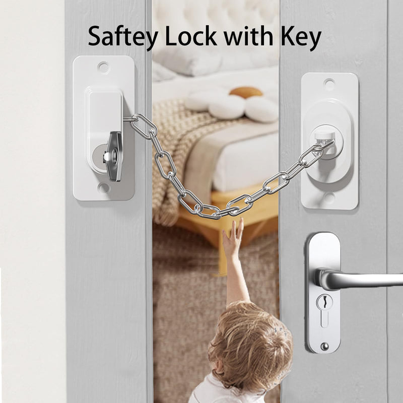 CMINGJ (6 Pack) Child Safety Locks, Adjustable Refrigerator Lock with Keys, for Fridge, Door, Drawers, Toilet and Child Safety Cabinet Lock, door lock, window lock for Kids and Toddlers (White) 6 pack