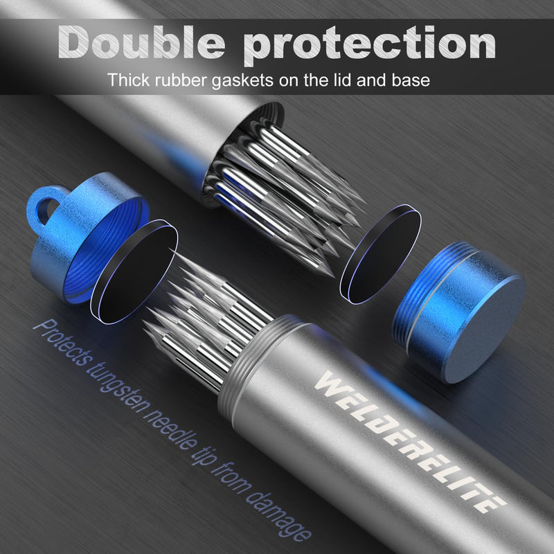 Blue Tungsten Electrode 3/32" with Storage Bucket for Blue Tungsten Rods 3/32"