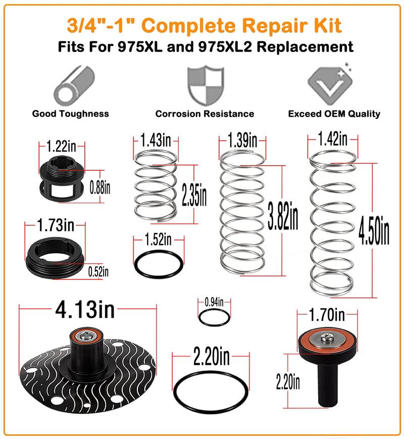 3/4"-1" Replace for Wilkins 975XL and 975XL2 Complete Repair Kit Replacement 3/4"-1"