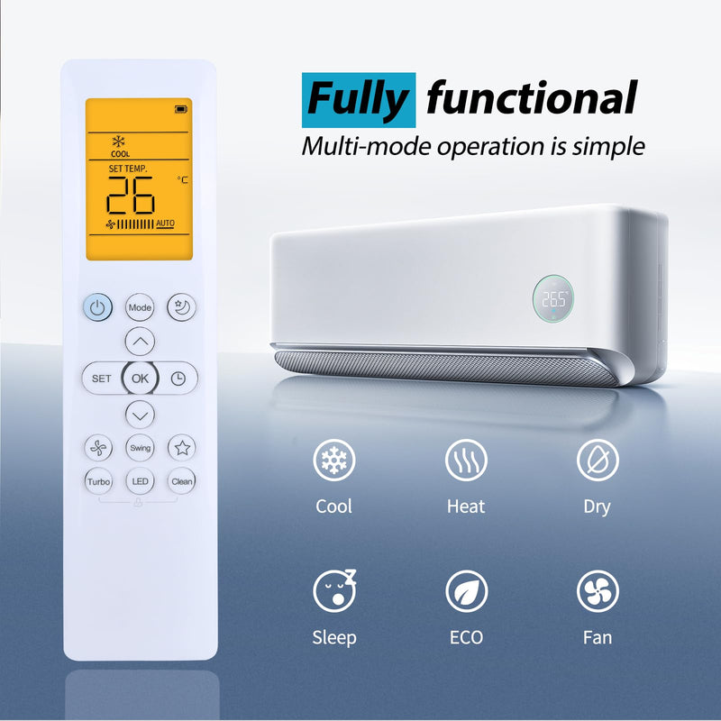 ZWP Replacemend Remote for Cooper & Hunter Mia NY Series Air Conditioner
