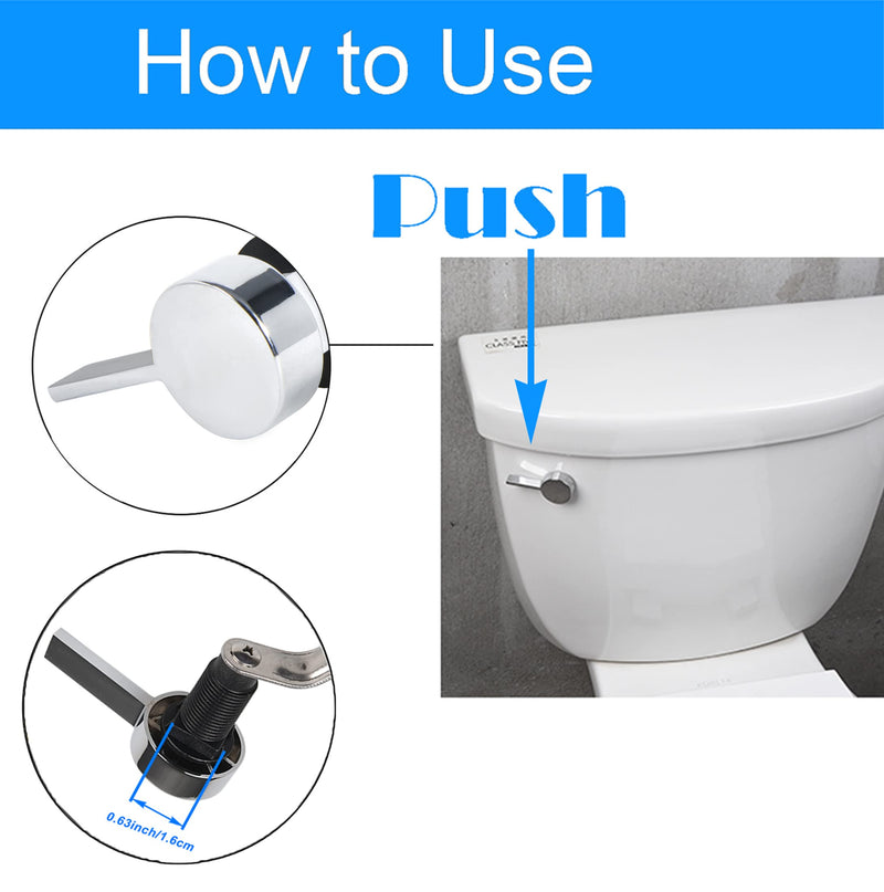 Toilet Flush Lever Handle Replacement, Universal Front Mount Toilet Tank Flush Lever Fit for Kohler 1034693-BN/GP1034693-CP Cimarron Trip Lever, Polished Chrome (Front Mount)