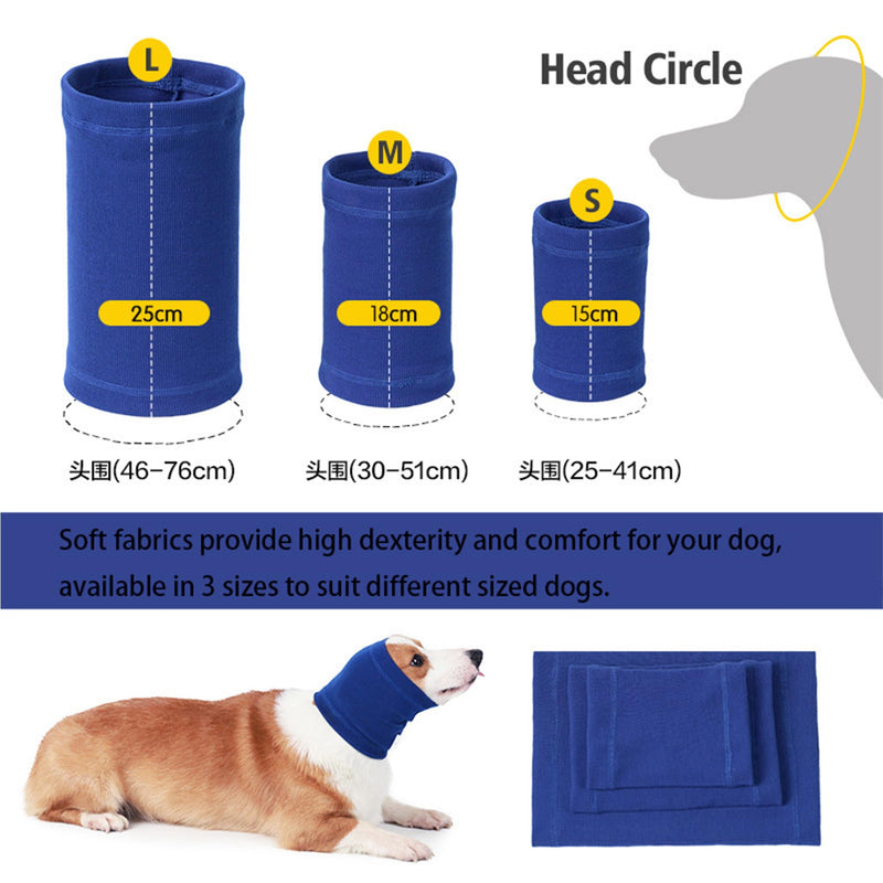 Dog Ear Wrap, Dog Ear Head Wrap Anxiety Relief – Noise Canceling for Fireworks, Thunderstorms, Pet Grooming & Force Drying (Pink M) Pink Medium
