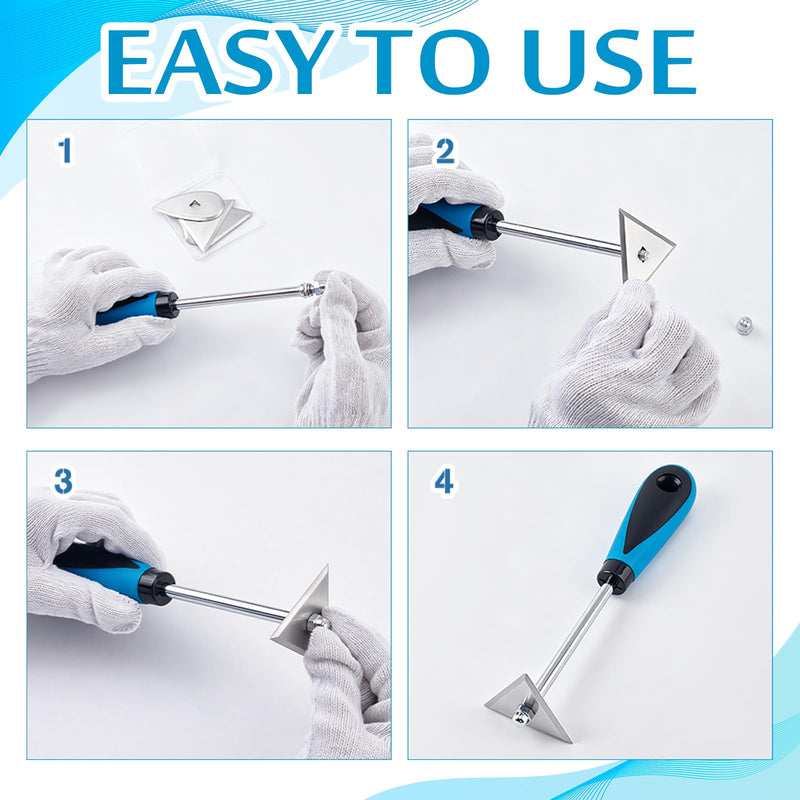 8" Paint Scraper Tool Stainless Steel Shave Hook Scraper Paint Removal Tool Paint Cleaner with Steel Interchangeable Blades for Removing Paint and Varnish from Flat Surfaces
