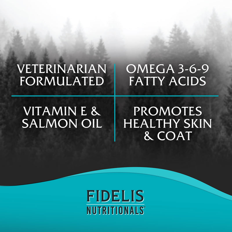 FIDELIS Skin & Coat Plus+ Dog Skin & Coat Supplement, Omega 3, Vitamin E, Salmon Oil for Dogs, Fatty Acids, Healthy Skin, Shiny Coat, Adult, Big & Small, Made in USA, Vegetable Flavor, 120 Soft Chews Skin & Coat Plus+