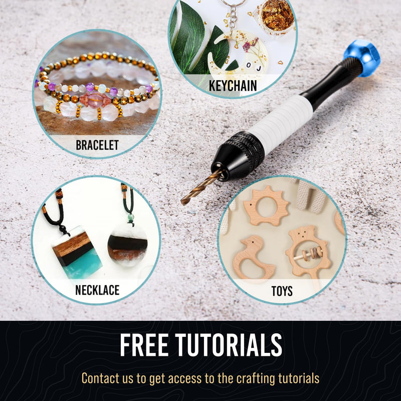 Micro Drill Bits Set with Pin Vise | Small Hand Drill Bit Set - Pin Vise Hand Drill Manual, PCB Mini Drill Bits for Resin Beads Polymer Clay | DYI Jewelry Making Drill, Craft Drill Bits Set Professional