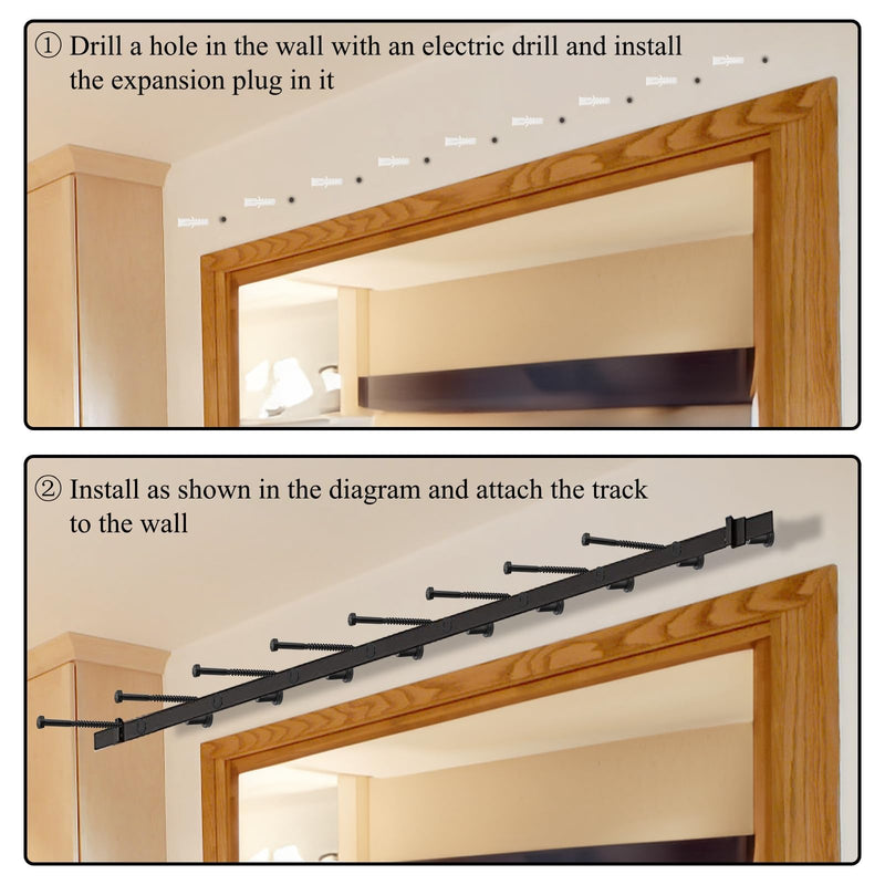 Peohud 10 Set Barn Door Spacers, 2" Sliding Barn Door Hardware Kit, Heavy Duty Replacement Wall Spacers with Lag Bolts Wall Anchor for Connecting Track Connection Device