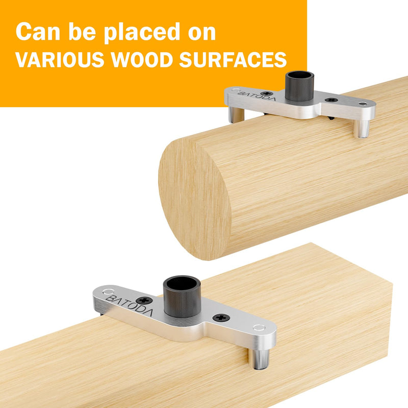 BATODA Dowel Jig Kit for Floating Shelf Bracket - 1/2 inch Drill Bit Included - Doweling Jig for Floating Shelf Hardware make Hidden Shelf Brackets for Invisible Shelves (Aluminum) Silver