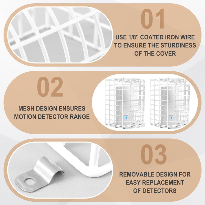 Blulu 2 Pcs Motion Detector Wire Cage 7 x 5.8 x 4.5 Inch Steel Motion Detector Thermostat Damage Stopper Range Technology Protective Steel Wire Guard
