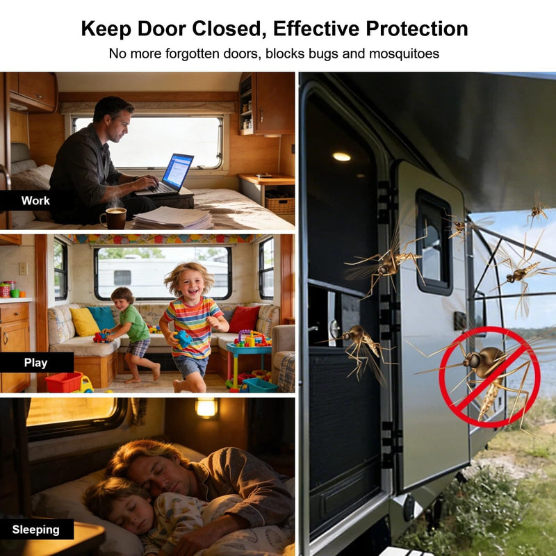 RV Screen Door Closer with Spring, Automatic Door Closer for Camper Travel Trailer - Adjustable Tension, Durable Aluminum RV Essential Parts for Beginners