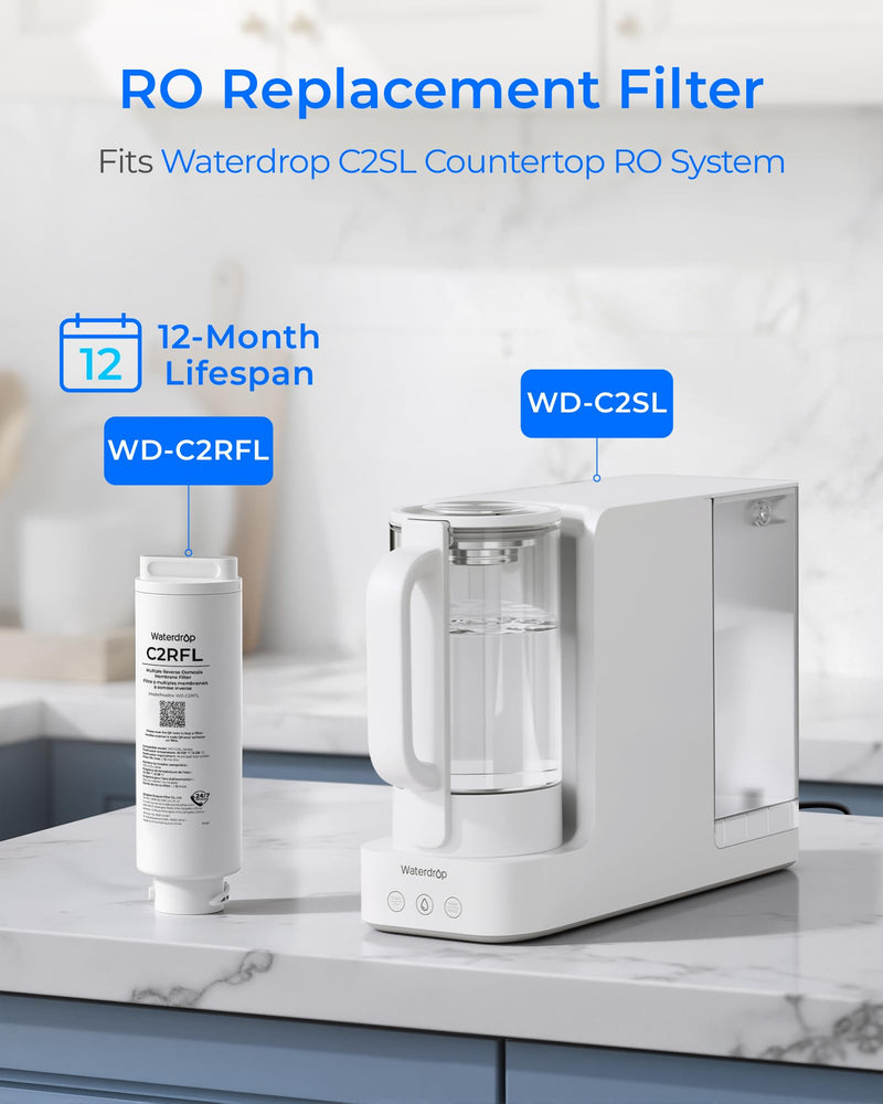 Waterdrop C2RFL Filter, Replacement for C2SL RO System, 1-Year Lifetime