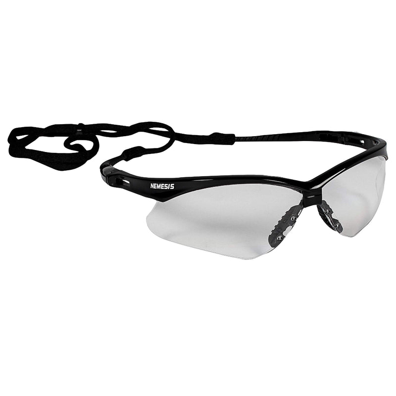 KLEENGUARD V30 Nemesis Safety Glasses/Sunglasses, 25679 Black Frame, Clear Anti-Fog Lens (6 Pair)