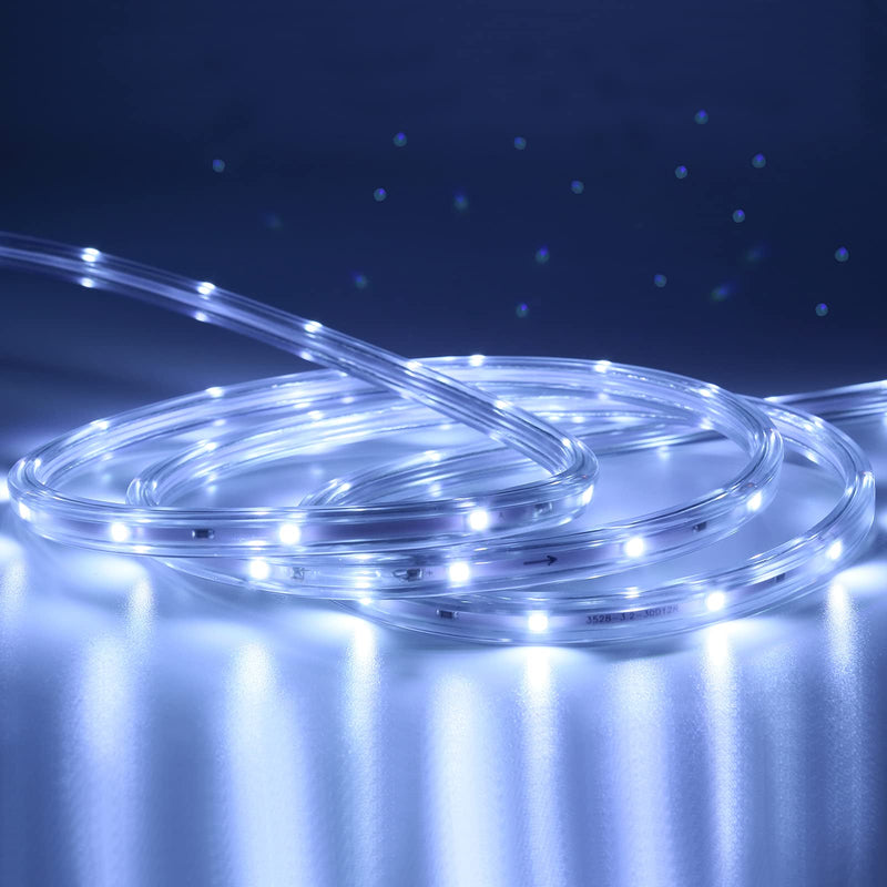 Daylight Rope Lights, 16.4ft Flexible Waterproof LED Strip Light, Nature White, Indoor Outdoor Decorative Lighting for Home Christmas Holiday Garden Patio Party Daylight