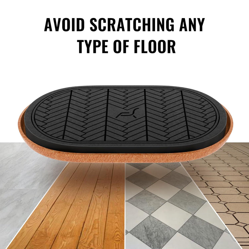 Felt Furniture Sliders for Hardwood Floors Large 4 PCS 9-1/2 Inch x 5-3/4 Inch Oval Reusable Furniture Slider with Extra Thick Design - Heavy-Duty Furniture Movers - Felt Sliders Effortless Moving 4 PCS Oval
