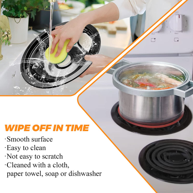 WB31M20 WB31M19 Porcelain Drip Pans by Blutoget - Compatible for GE Hotpoint Range Cooktop - Includes 2 6-Inch and 2 8-Inch black Drip Pans - 4 Pack (Black Porcelain)
