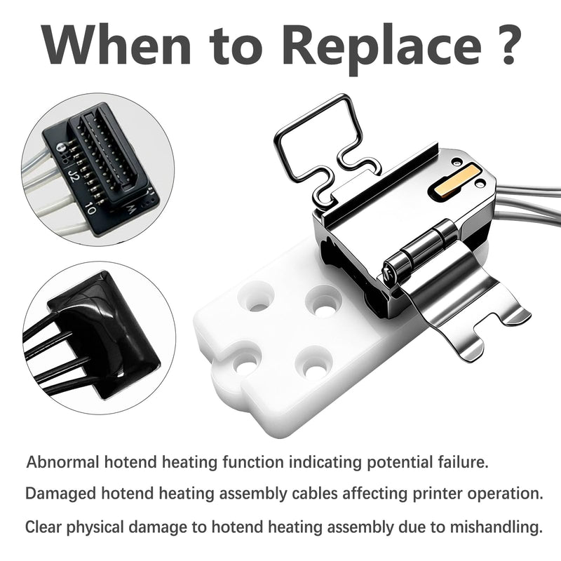 for Bambu Lab H2D/H2C Hotend Heating Assembly - Left,Zirconia Ceramic Base with Pre-Installed Thermistor & Heater Cartridge – Excellent Thermal Insulation– Quick-Clamp Design for Bambu H2C H2D Parts for Bambu H2D/H2C Left