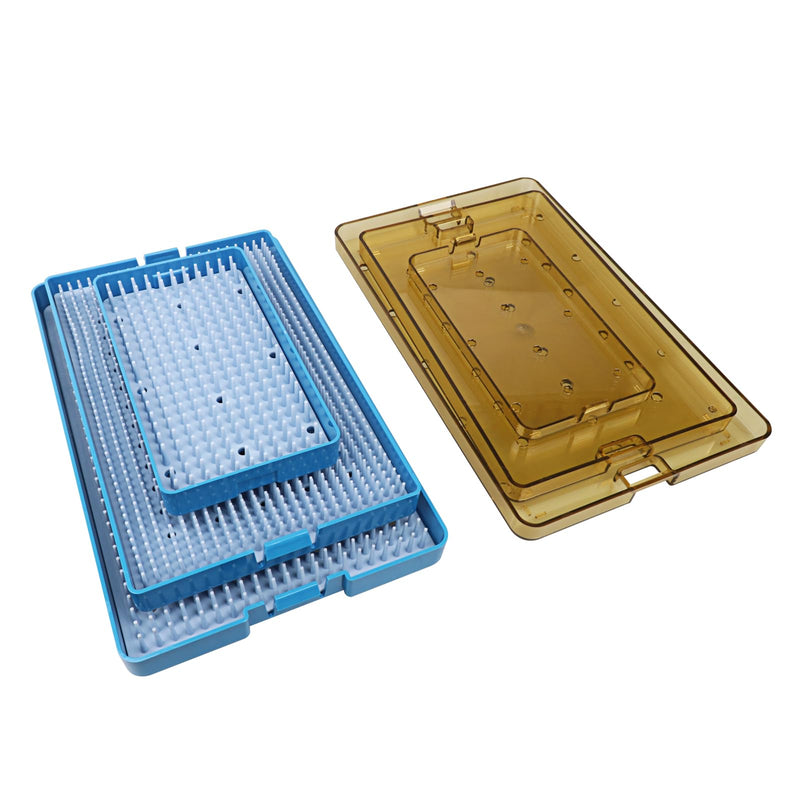 Plastic Autoclavable Instruments Storage Box S/M/L Size For Instruments Sterilization Tray Case with Silicone Mat (S SIZE) S SIZE