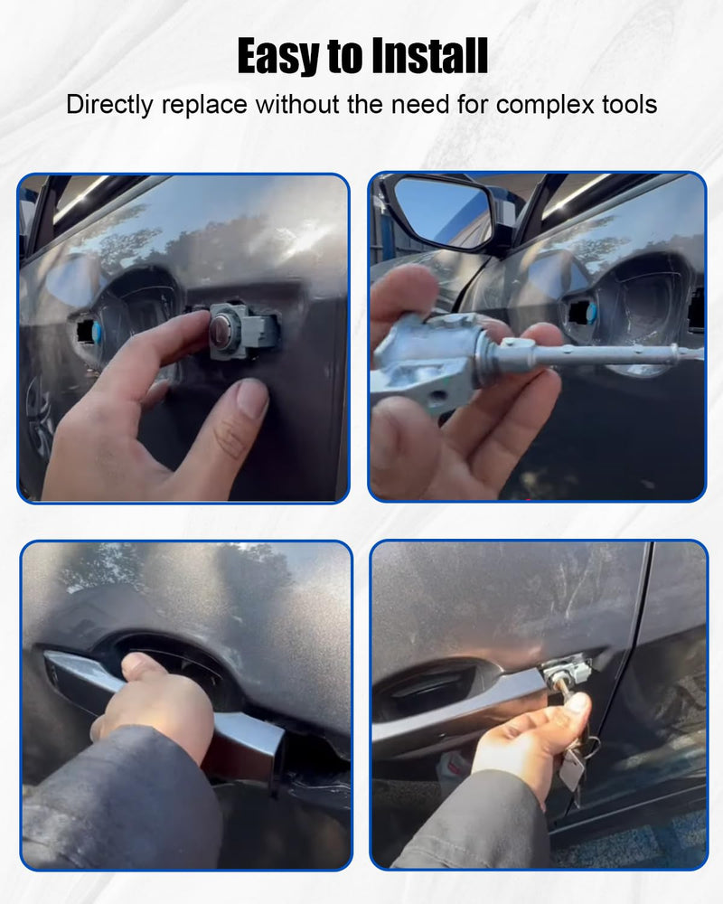 Door Lock Cylinder Key Kit Fit for Toyota Sienna 2004-2010 Corolla 2003-2008 Replace 69051-02090 69052-02080, Left and Right