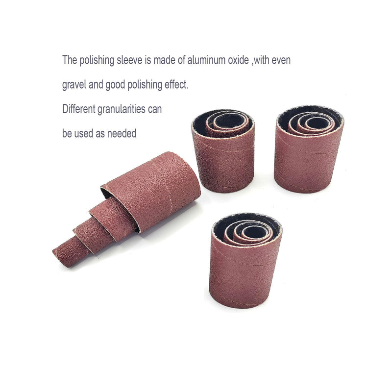 20 Packs Sanding Drum Kit and Sleeves Set for Drill or Drill Press,2”Long Sanding Drums and 1/4”Shank,60, 80,120 and 240 Grit