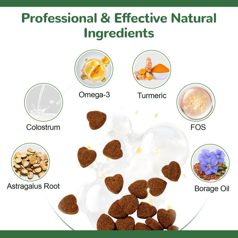 Dog Allergy Chews 150ct, Dog Itch Relief Chews for Large Dogs Paw Licking Itchy Skin Seasonal Allergies, Probiotics with Omega-3 Turmeric Astragalus for Coat Immune Supplement Chicken 150 Chews