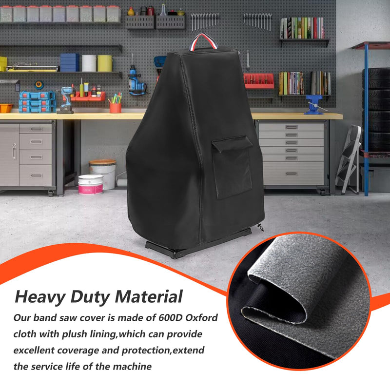 9-Inch Benchtop Bandsaw Cover, Heavy Duty Dustproof Metal Cutting Band Saw Cover with Plush Lining,Black 20"D x16 "W x 28"H Black