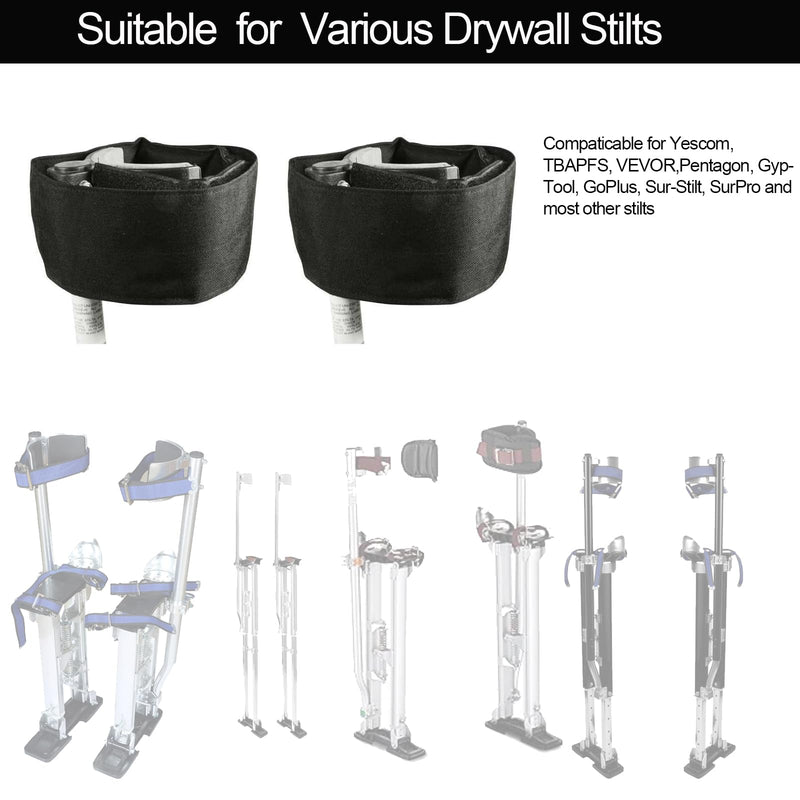 Drywall Stilt Straps, Adjustable Stilt Leg Straps for Relieve Pressure, Drywall Stilts Parts Foot Straps, Wider Padded Straps Compatible with Various Drywall Stilts