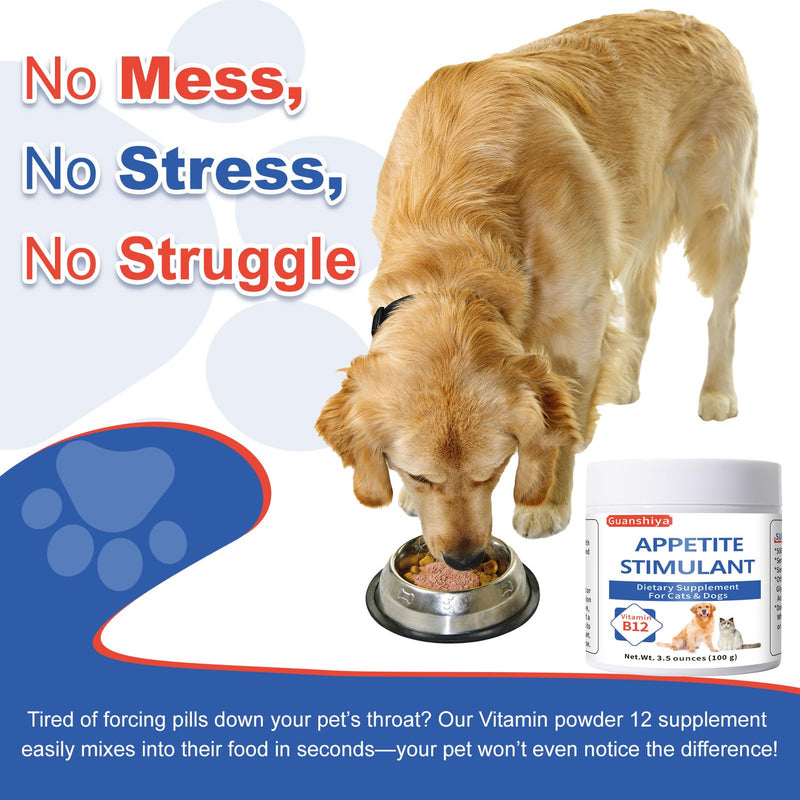 Appetite Stimulant for Dogs & Cats - Vitamin B12 (Methylcobalamin) Powder - Boosts Appetite, Energy, and Mood - 3.5 oz