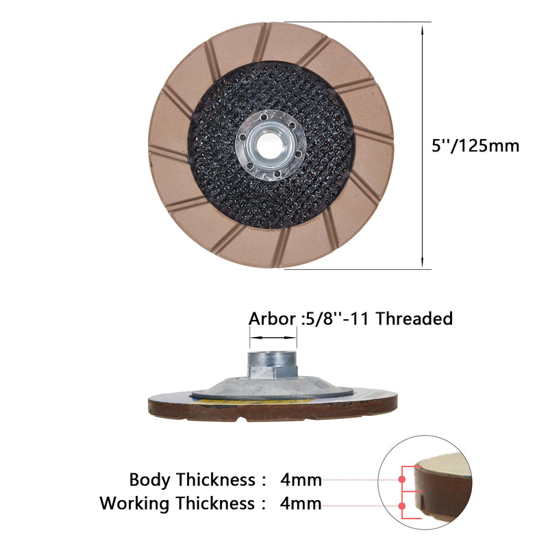 5 inch Transitional Concrete Grinding Wheel,5/8"-11 Arbor Ceramic Bond Cup Wheels for Concrete Smoothing Polishing,100 Grit 5 Inch 100 Grit