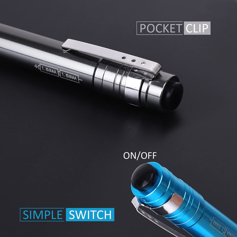 15-Pack LED Penlight - Pocket Bulk Pen Light Flashlight with Clip, 30-Piece Dry Batteries Included, Mini Pen Light for Inspection, Repairing, Camping and Training Course (15-Pack) 15-PACK