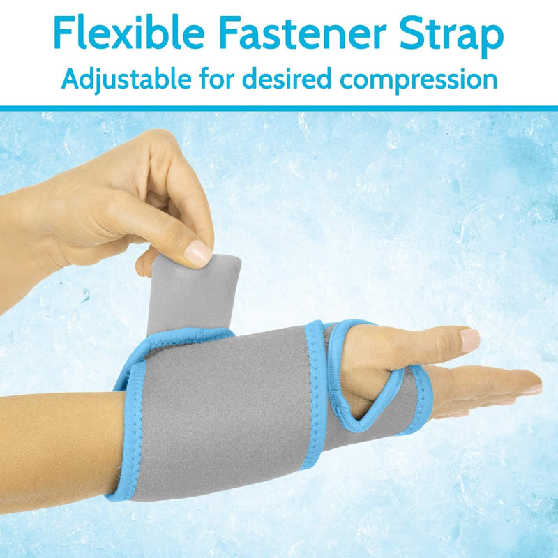 Arctic Flex Wrist Ice Pack Wrap - Refreezable Gel Compression Support - Flexible Hot & Cold Brace for Injuries, Rheumatoid, Tendinitis, Swelling & Carpal Tunnel - Reusable for Pain & Muscle Therapy 1