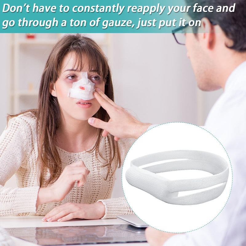 Patelai 30 Pcs Elastic Nose Bandage, External Nasal Bandage Dressing Holder with High Absorption Capacity for Nose, White