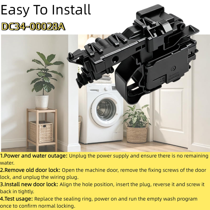 DC34-00028A Washer Door Lock Switch for Samsung Washing Machine Replacement