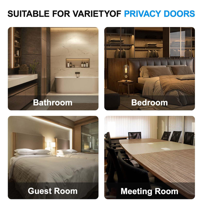 Privacy Door Levers, 3 Pack Matte Black Door Handles, Bed and Bath Door Locksets Heavy Duty Keyless Interior Handles, Reversible for Left Right Handed Doors