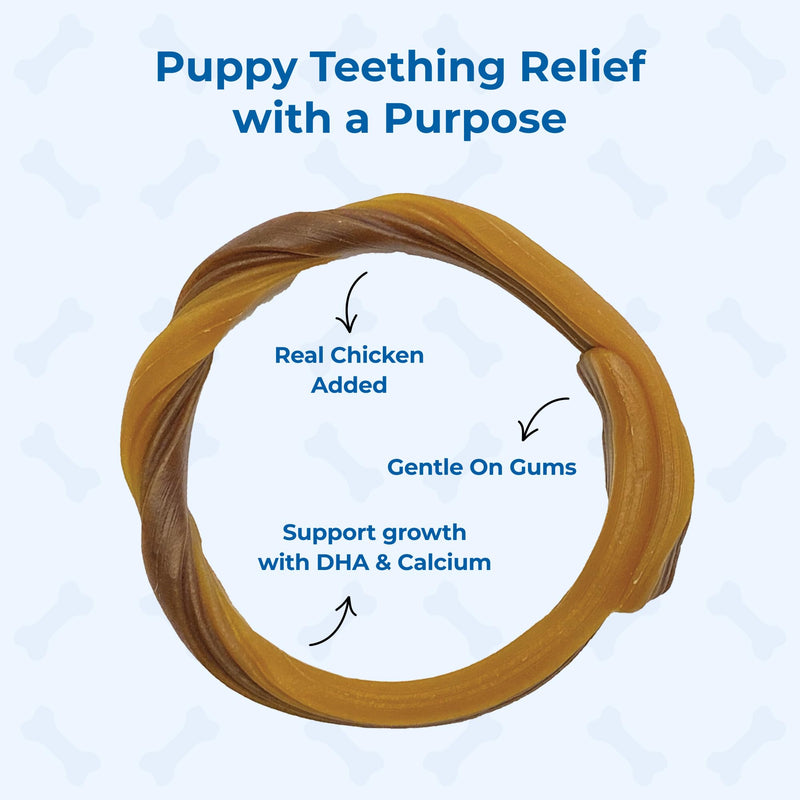 N-Bone Puppy Teething Rings Taste of Texas Chicken Fajitas Flavor 3 Count (Pack of 2) Chicken Fajitas - Regular 3.6 Ounce (Pack of 2)