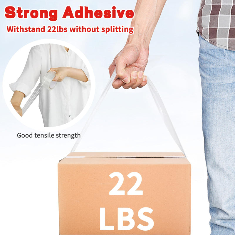 2 Rolls Clear Packing Tape with 2 refillable Dispenser, Heavy Duty Packaging Tape 1.88 Inches x 55 Yards, Strong Adhesive Packaging Tape for Moving Boxes, Shipping, Mailing, Office and Storage