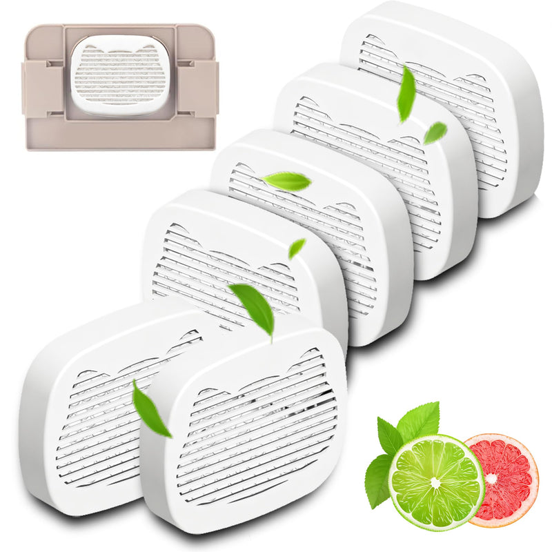 6 Pack Fragrance Box Deodorizer for Snow+ Automatic Cat Litter Box, Odors Remover Compatible with PetSnowy Self-Cleaning System, Grapefruit-Lemon