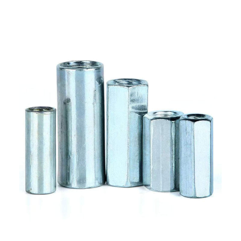 10 Pcs M6 x 1 x 18mm Long Rod Coupling Hex Nut Connector Zinc Plated Joint Nut Industrial Construction Fasteners M6x1x18mm(Hex)