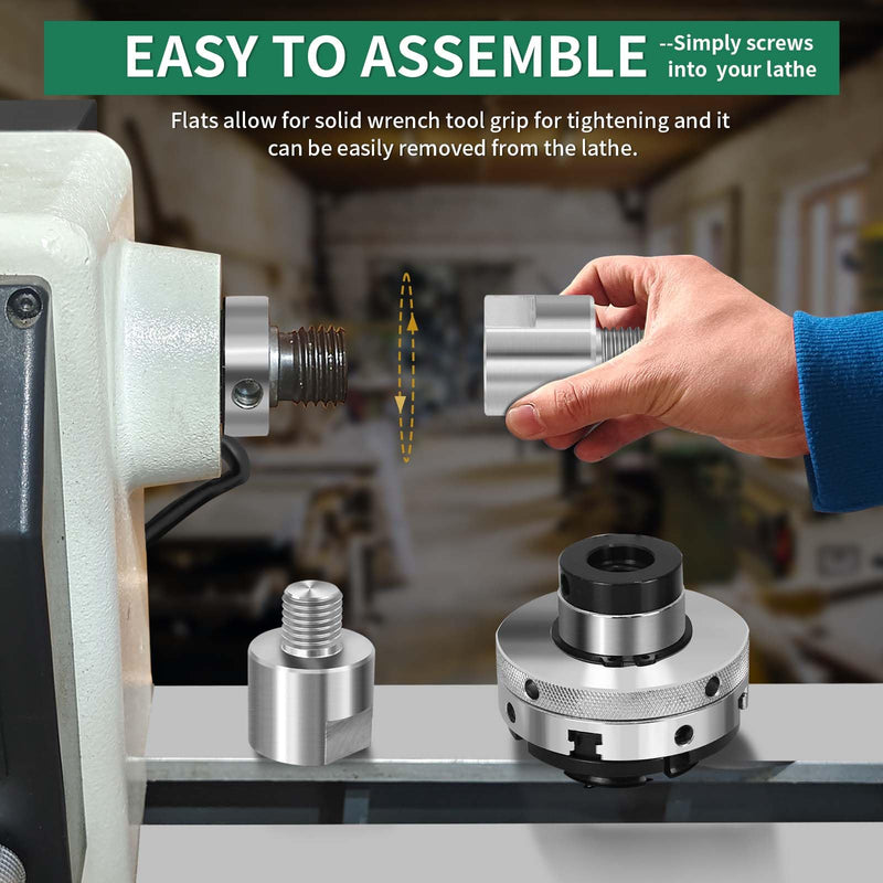 Lathe Spindle Adapter,Lathe Headstock Spindle Adapter,Converts 1-1/4" x 8TPI to 1" x 8TPI for Woodworking Lathe FT1-1/4-8-TO-MT1-8TPI