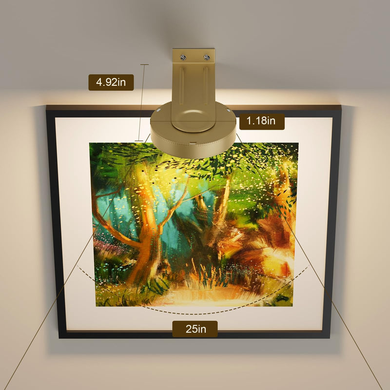 Picture Lights for Wall Battery Operated,4-Pack Magnetic Battery Operated Picture Light,Dimmable Timer Wall Lights for Pictures on Wall,Art Light for Picture Frame,Gallery,Portrait,Puck Lights, Gold 4-Pack