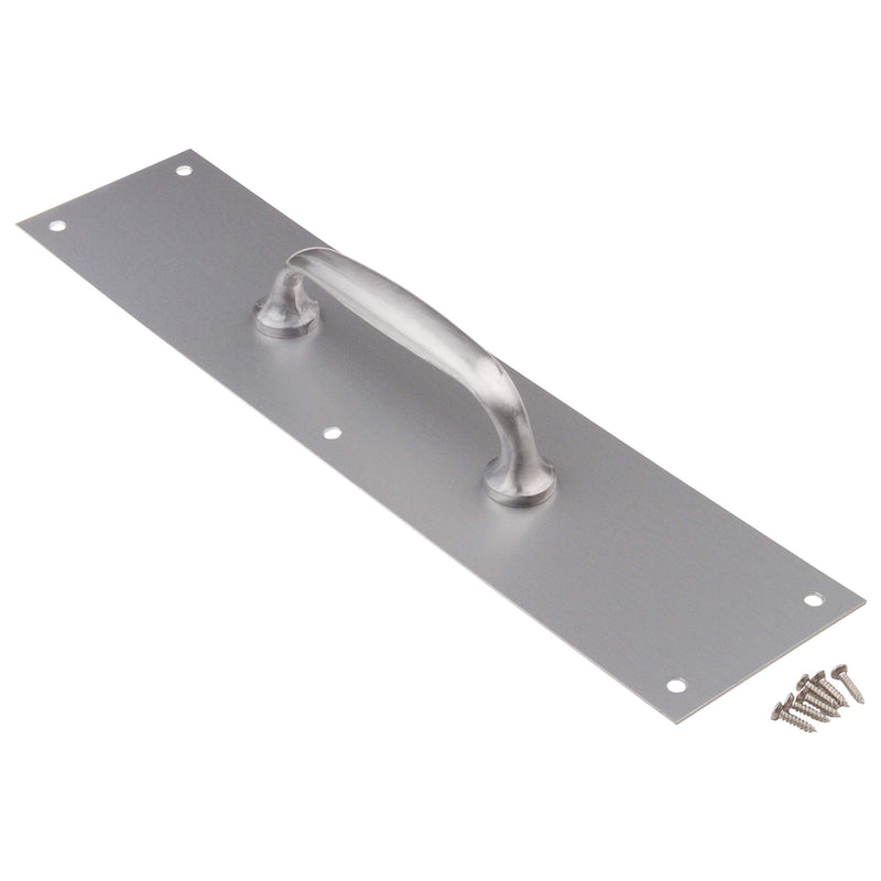 National Hardware Door Pull Plate for Door Handles on Front and Back Doors, Commercial Door Pull Handle for Swinging Doors or High Traffic Areas, N270-404 in Satin Aluminum,Oil-Rubbed Bronze,6"x30"