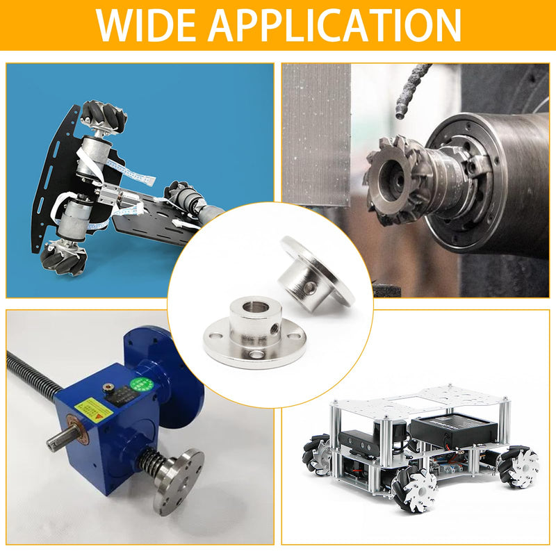Sydien 4Pcs 8mm Rigid Flange Shaft Coupling Motor Guide Shaft Coupler Connector with Set Screws & Wrench