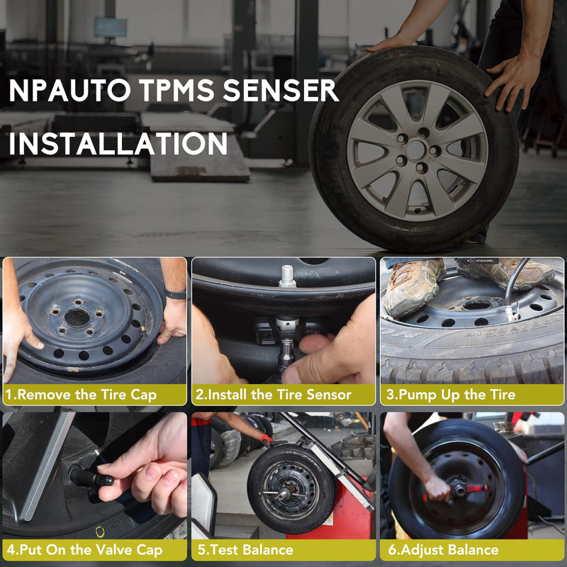 NPAUTO TPMS Sensor Fits for Smart Fortwo, Mercedes Benz C300 C350 C63/CL63 AMG CL550 CL600 B250 C230 C250 C280 E350 ML350 & More, 4-Pack Tire Pressure Monitoring System Sensors Replace# A0009050030