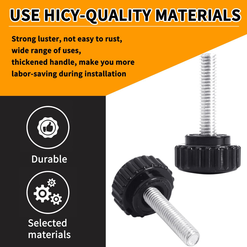 6 Pcs M6 x 25mm Metric Male Thread Knurled Clamping Knobs Grip Thumb Screw on Type Plastic Threaded Hand Bolt Knobs Black 6 - NewNest Australia
