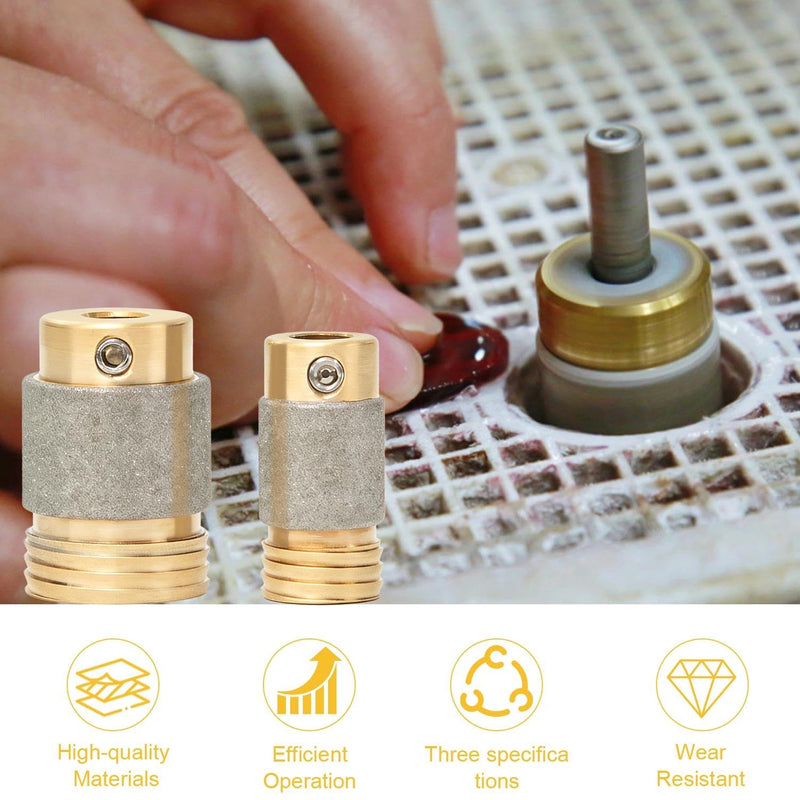 Diamond Drill Bit Head for Stained Glass Grinder, Brass Core Glass Grinding Tool Supplies - 2 Sizes (1, 5/8 Inch) 1" & 5/8"