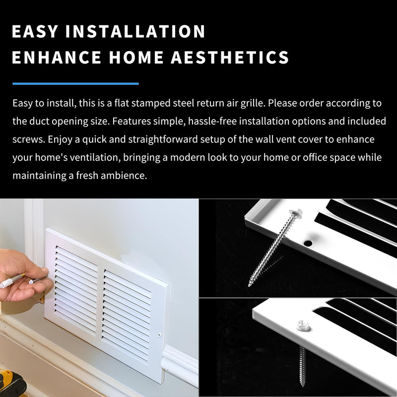 14x8 Vent Cover(Duct Opening Size),Air Return Vent Cover,Flat Vent Cover,Rejillas De Aire Acondicionado para Casa,Return Air Grilles,Outer Dimensions:15.75"Wx9.75"H(14"W x 8"H, Duct Opening) 14"W x 8"H, Duct Opening