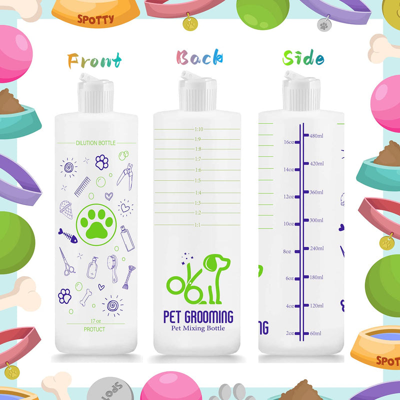 2 Pack Pet Shampoo Dilution Bottles, Specialties Mixing Bottle for Concentrated Dog Shampoo, Mixing Bottle for Dog Grooming Shampoo and Conditioner Grooms (2) 2 - PawsPlanet Australia