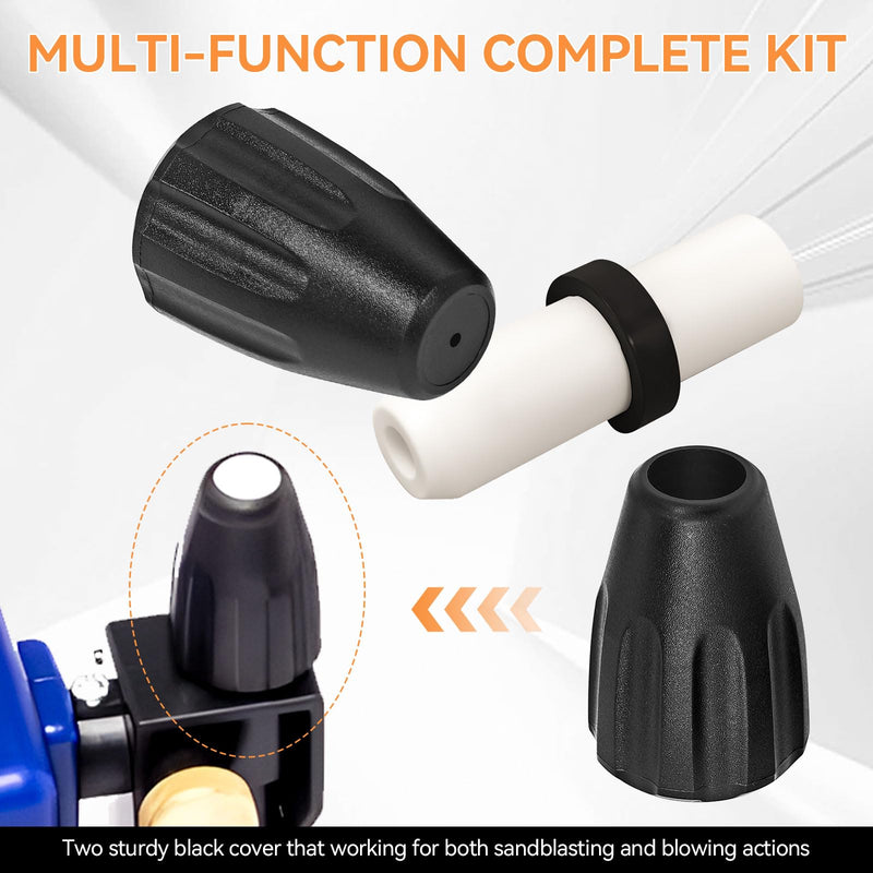 Sand Blaster Long Nozzle Walnut Blasting Kit Compatible with Le Lematec Soda and Walnut Blaster